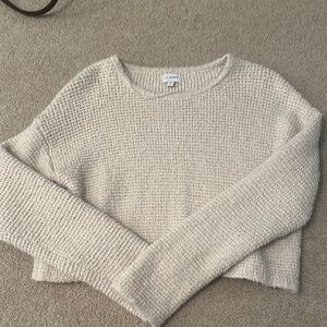 H&M Cream Crew Neck Ribbed Sweater